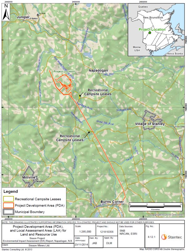 Figure 5.3: Location of Recreational Camp Sites and Residences Relative to the Project Development Area