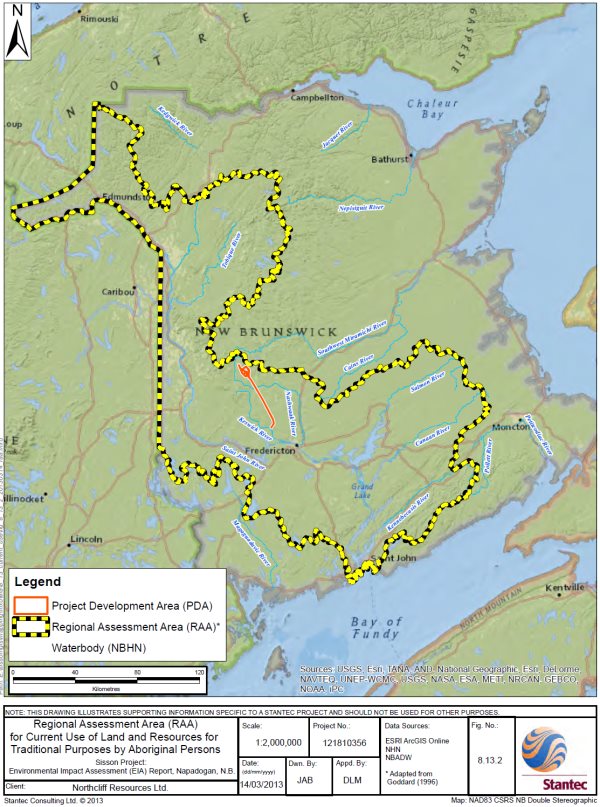Figure 5.4: Project Development Area and Regional Assessment Area Defined by the Proponent