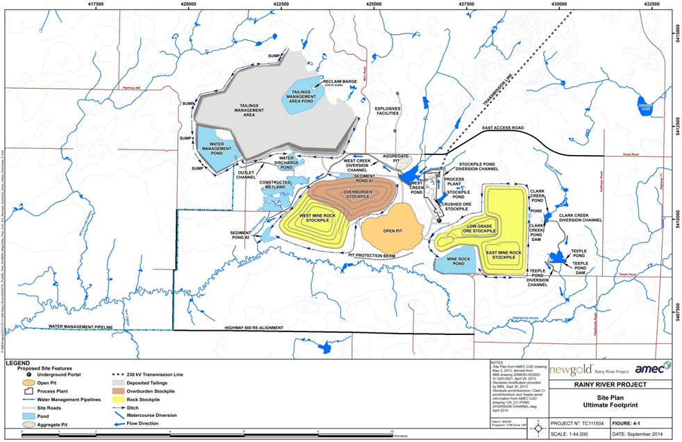 Title: Project Components - Description: Map showing the location of project components described in text in section 2.2.