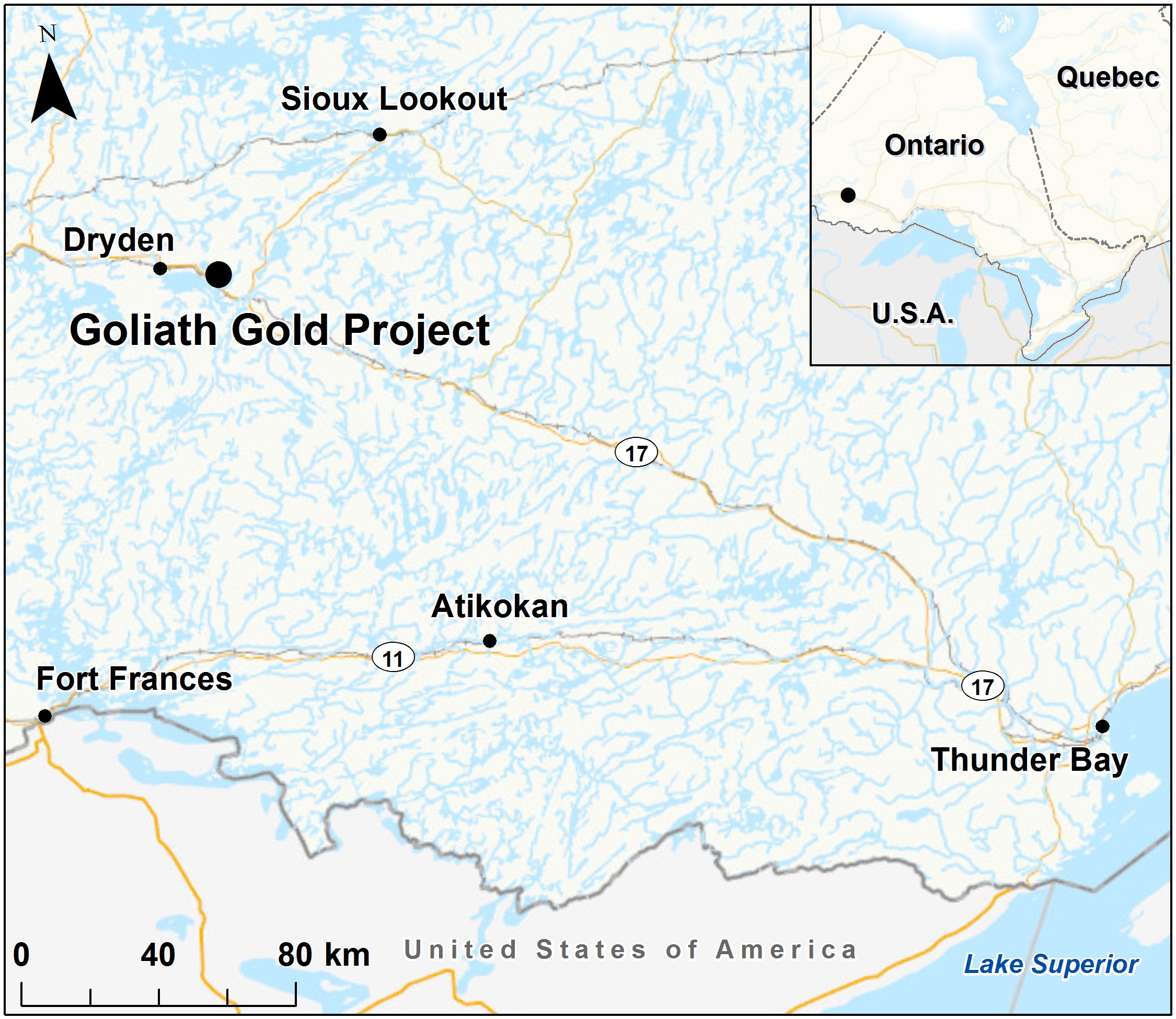 Map depicting the location of the project, as described in the current document.