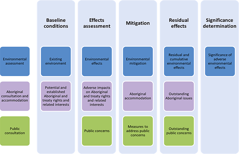 Figure 1. Integration of environmental assessment, Aboriginal and public consultation information into the Environmental Impact Statement.