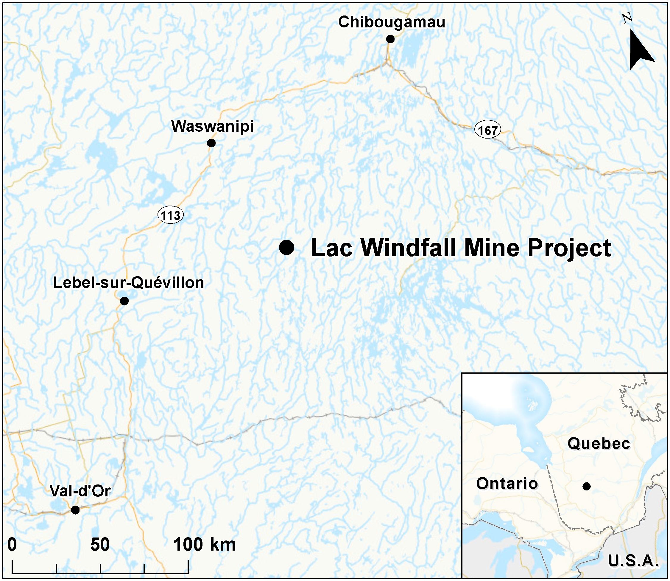 Map depicting the location of the project, as described in the current document.