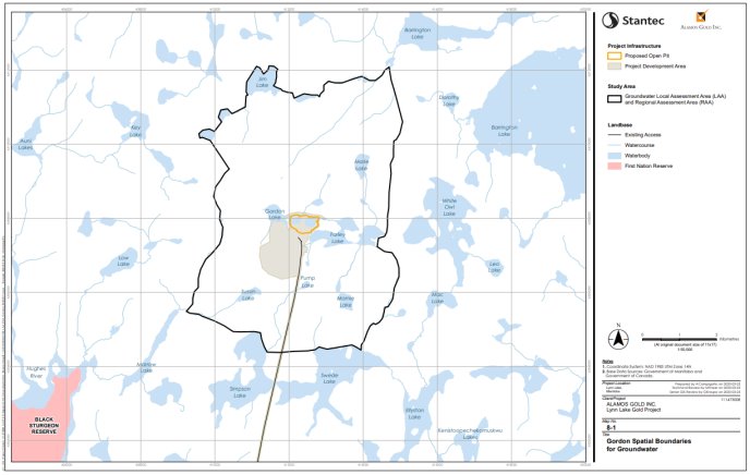 Figure B-4 Local and Regional Assessment Areas for Groundwater for the Gordon Site