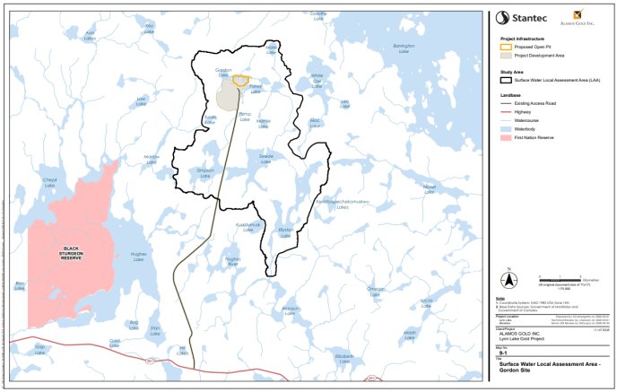 Figure B-6 Local Assessment Area for Surface Water for the Gordon Site